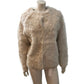 Curly Sheepskin Short Coat M/L Women's Ivory Thick Warm Furry Outerwear