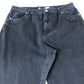 Branded Black Embroidered Wide Leg Jeans - Size 16L
