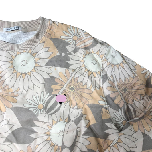 Floral Print Sweatshirt M Men's Terry Casual Wear