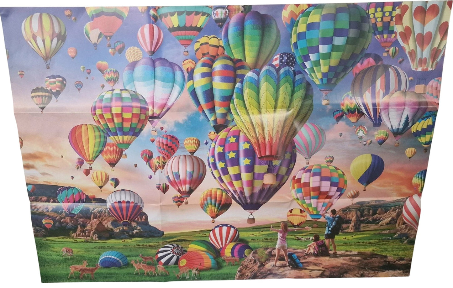 HUADADA 1000 Pieces Puzzle Vibrant Hot Air Balloons Scenic Landscape Jigsaw