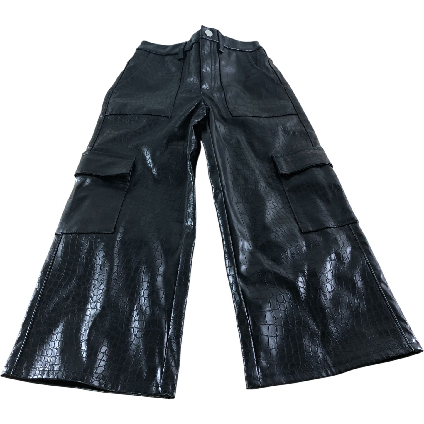 River Island Black Crocodile Effect Trousers UK5 Years Cargo Style