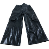 River Island Black Crocodile Effect Trousers UK5 Years Cargo Style