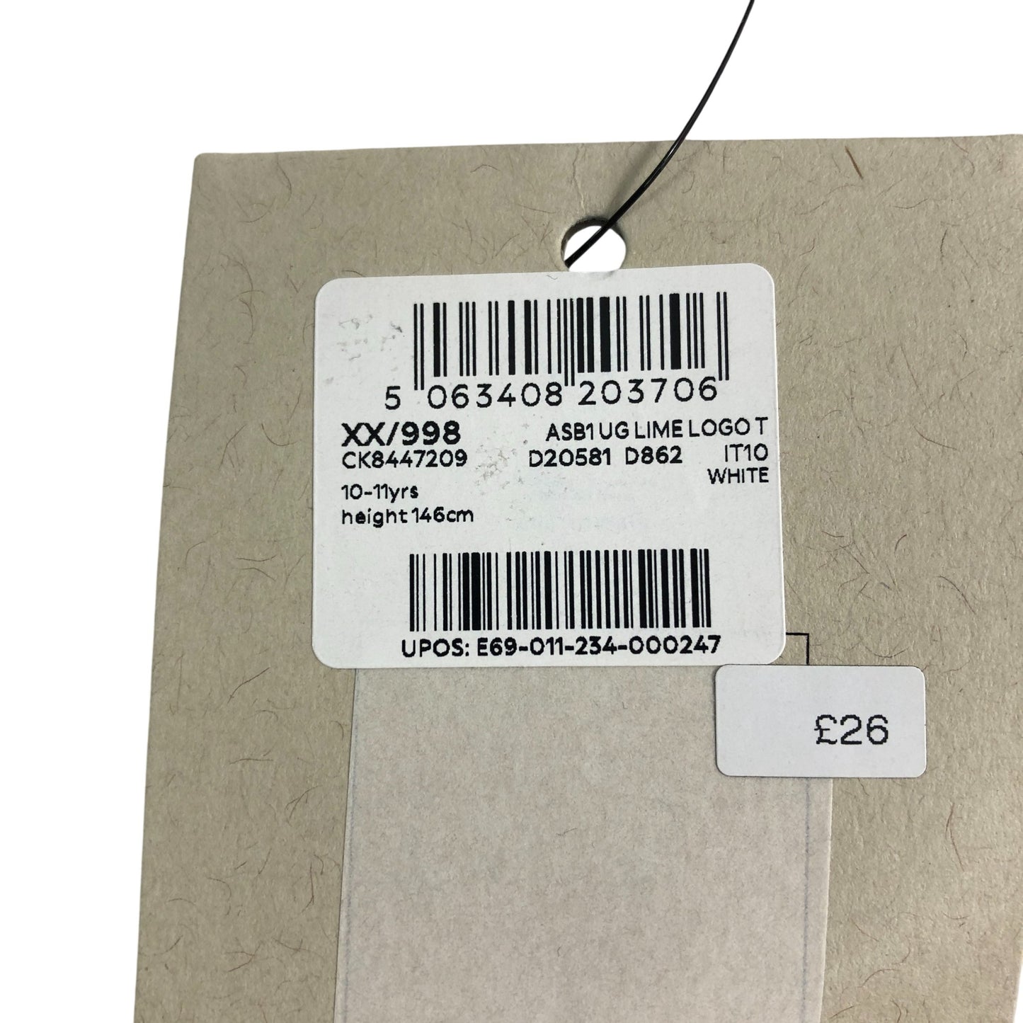 AllSaints White T-Shirt 10-11 Years Boys Lime Logo Cotton Short Sleeve Top