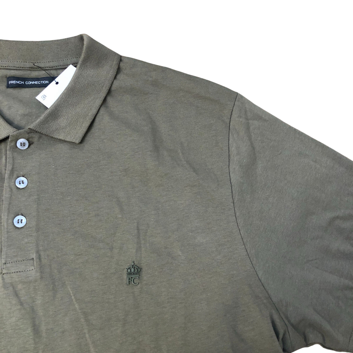 French Connection Olive Green Polo Shirt Size XL