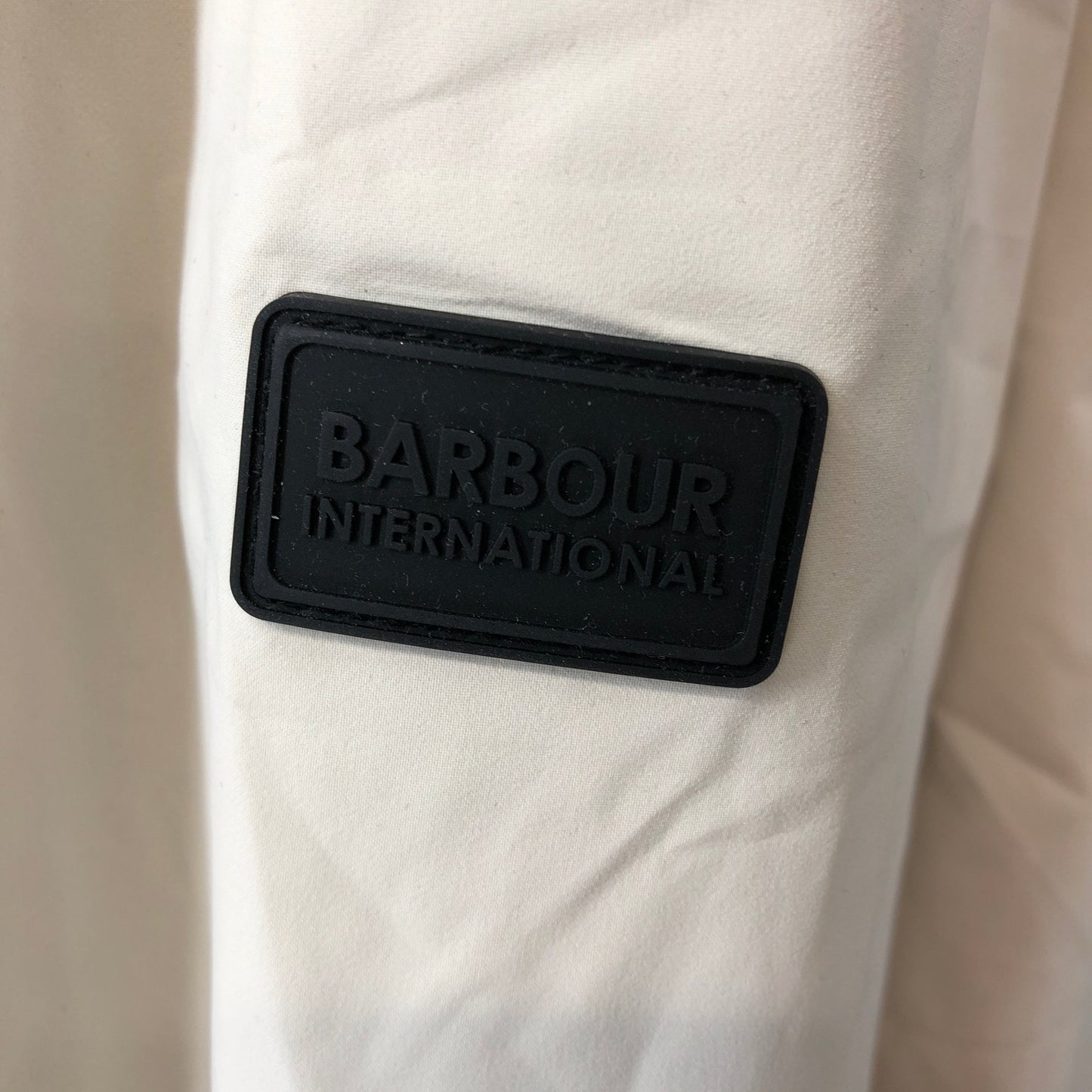 Barbour International Longline Kyra Waterproof Jacket Size 18 Women's Cream