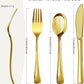 PYAILI 120 Piece Gold Cutlery Set 40 Forks 40 Spoons  Heavy Duty Reusa