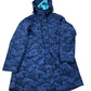 Women's Waterproof Jacket Size S Navy Blue Wave Pattern Outdoor Coat