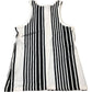 River Island Women Black And White Striped Tank Top Cotton Fashion Large