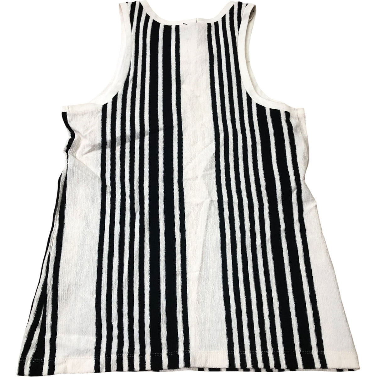 River Island Women Black And White Striped Tank Top Cotton Fashion Large