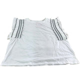 River Island Women's UK18 White Blouse Top With Frill Sleeves And Embroidery