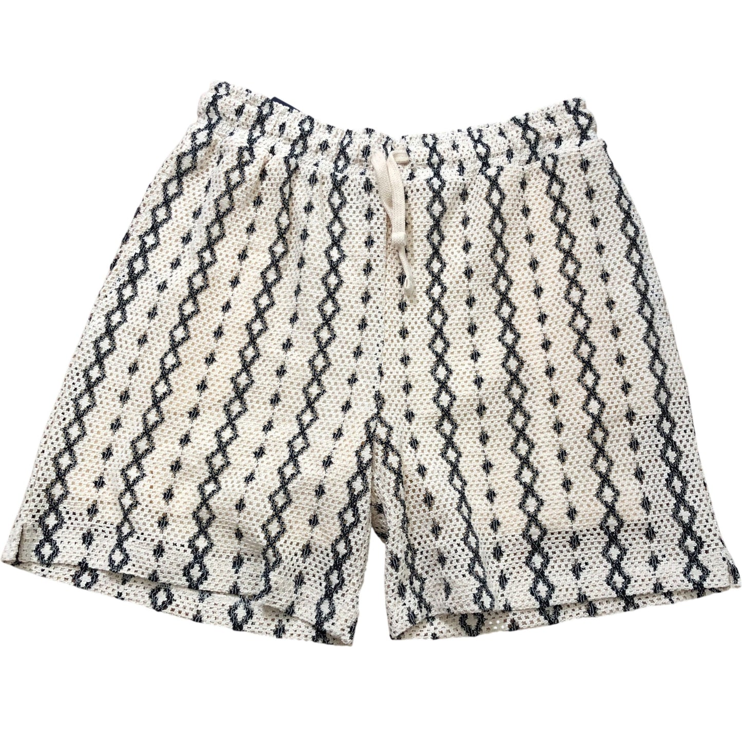 River Island Studios XS Regular Fit Ecru Smart Shorts Men's Patterned Style