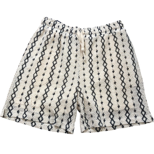 River Island Studios XS Regular Fit Ecru Smart Shorts Men's Patterned Style