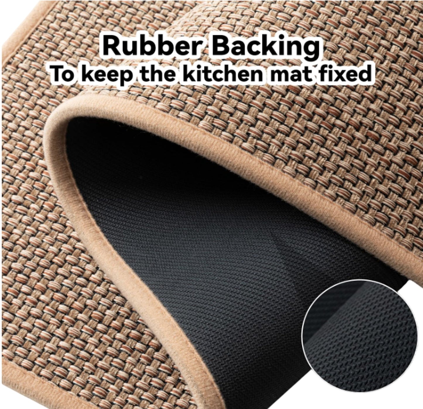 SIXHOME Kitchen Mats Non Slip Washable Modern Kitchen Beige 50x240cm Absorbent