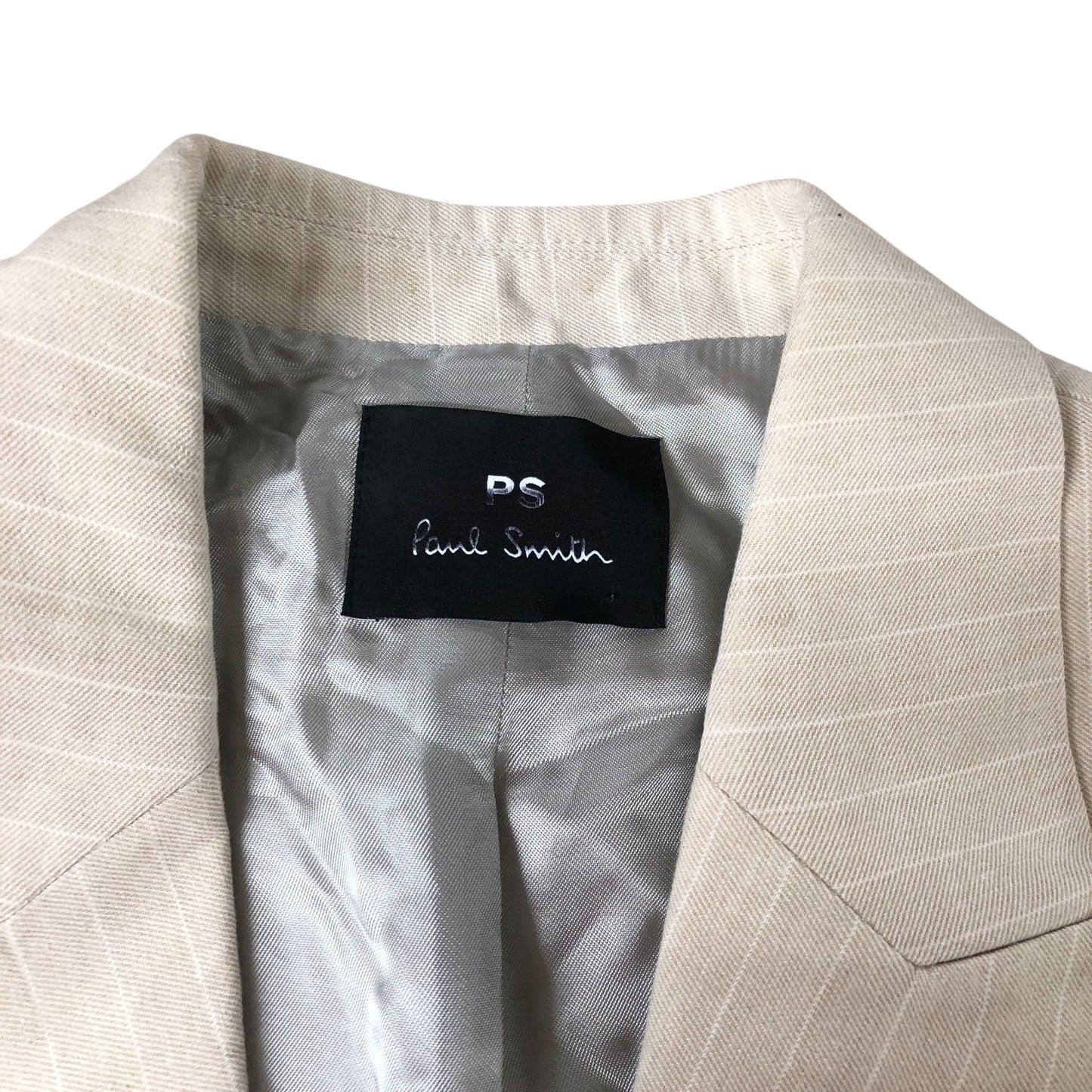 Paul Smith PS Beige Striped Blazer Jacket Size 40 Men's Smart Casual Wear