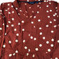 Weird Fish Conker Dress Women's V Neck Polka Dot Midi Dress Size 12