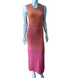 Love & Roses UK10 Women's Knitted Maxi Dress Sequin Embellished Orange Pink