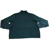 Zip Neck Sweater Size XL Men's Emerald Green Merino Wool Knit Jumper