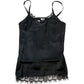 River Island Camisole UK6 Women's Black Satin Lace Detail Sleeveless Top