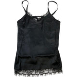 River Island Camisole UK6 Women's Black Satin Lace Detail Sleeveless Top