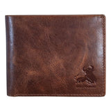 Bull Guard Leather RFID Blocking Bifold Wallet With Coin Pocket Forest Brown