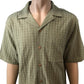 River Island Studio Khaki Short Sleeve Shirt Size M Men's Textured Fabric