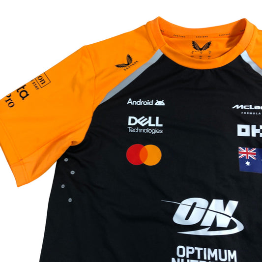 McLaren Formula 1 Team Race Shirt Men's Orange Black Sportswear Small