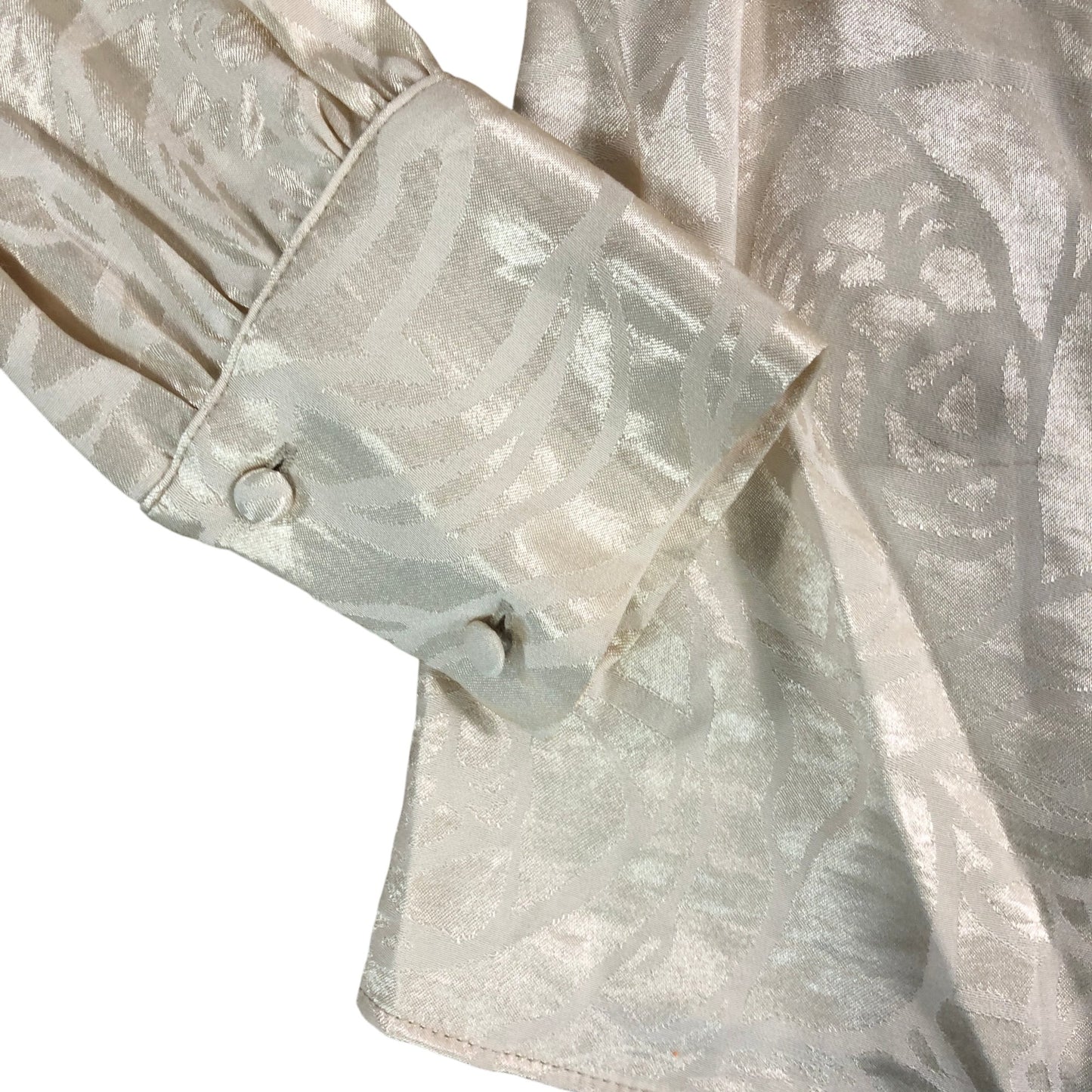 River Island UK8 Women's Blouse Cream Long Sleeve Cowl Neck Floral Pattern