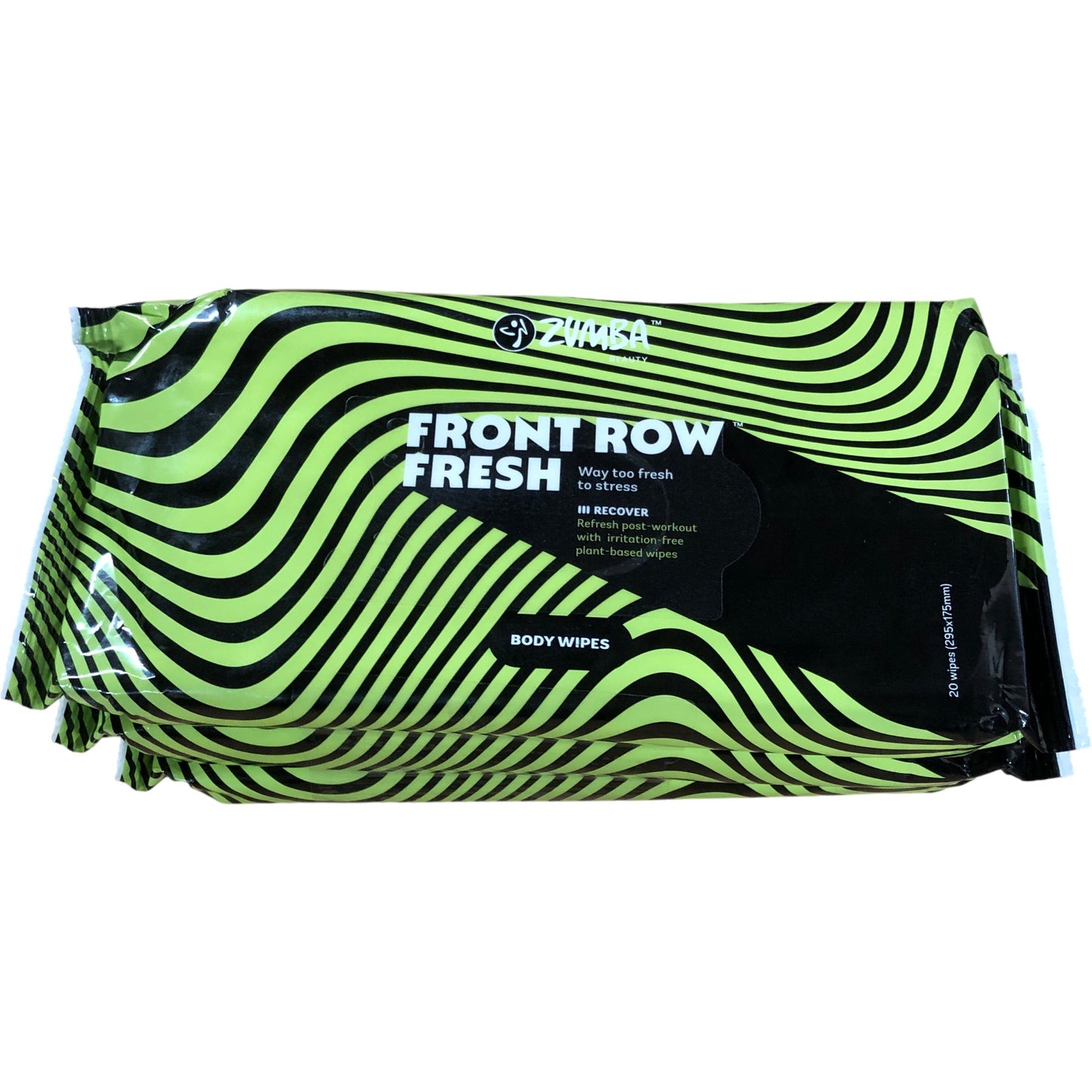 Zumba Front Row Fresh Body Wipes 3 Packs of 20 Post Workout Refresh Plant Based