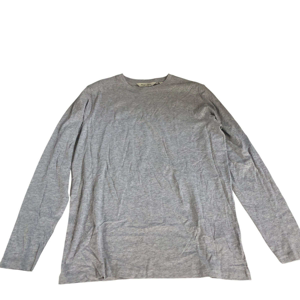 Kangaroo Poo Long Sleeve T-Shirt Size M Men's Grey Cotton Blend Soft Fabric