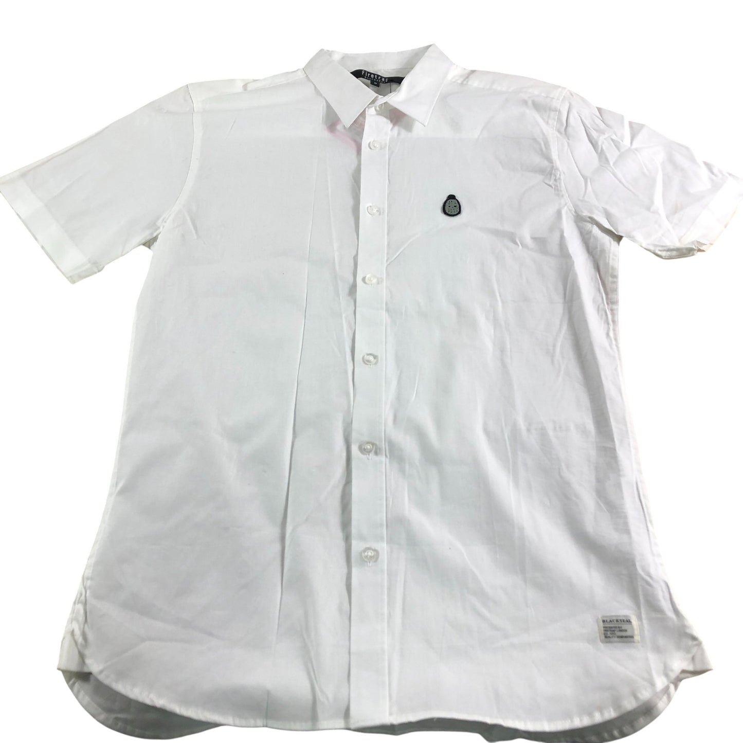 Firetrap White Muscle Fit Short Sleeve Shirt  Men's Casual Cotton Medium