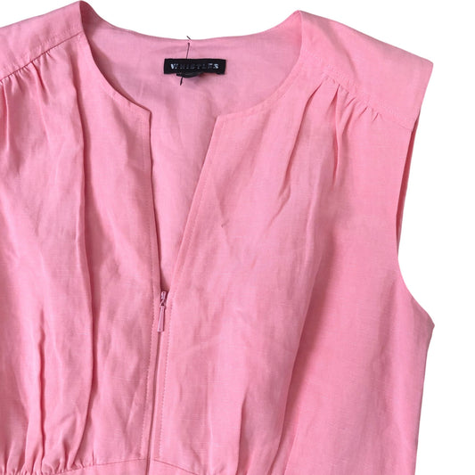 Women's Dress Size 6 Pink Sleeveless Casual Zip Front