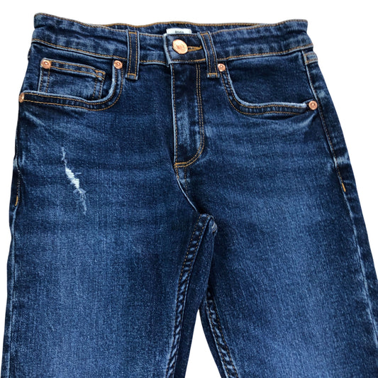 River Island Distressed Jeans UK8 Girls Cotton Blend Dark Wash Denim