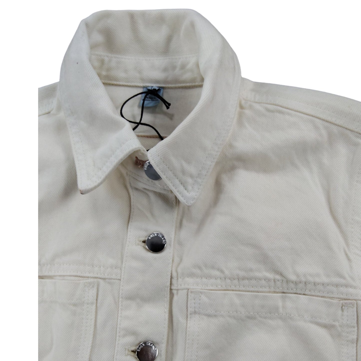 River Island Women's Jumpsuit Size 8 Cream Button Up Long Sleeve Casual