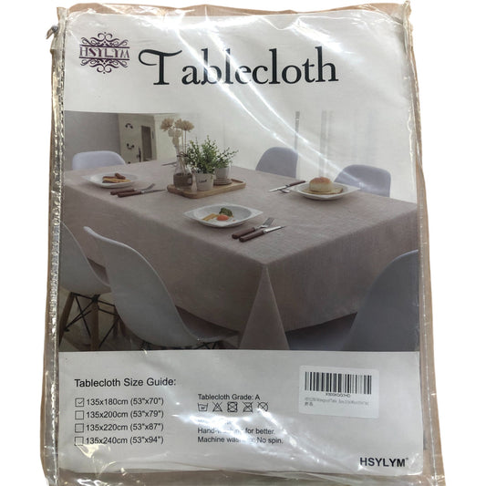 HSYLYM Waterproof Tablecloth 135x180cm Rectangle Kitchen Linen Ecru