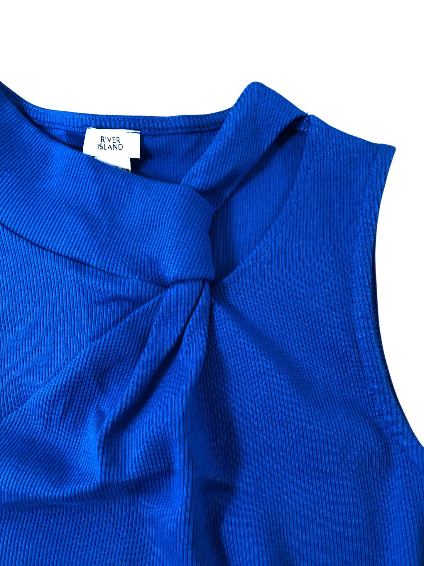 RIVER ISLAND Blue Sleeveless Bodysuit UK11-12 Girls Ribbed Design