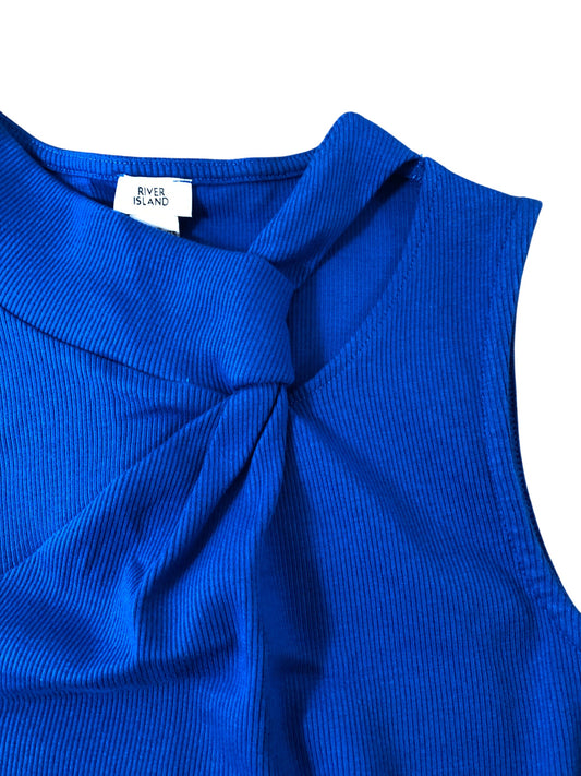 RIVER ISLAND Blue Sleeveless Bodysuit UK11-12 Girls Ribbed Design