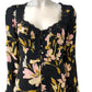 River Island Floral Dress UK8 Women's Black Yellow Pink Long Sleeve Lace