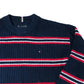 Tommy Hilfiger Striped Sweater 14-15 Years Unisex Navy Red White Knitted Jumper