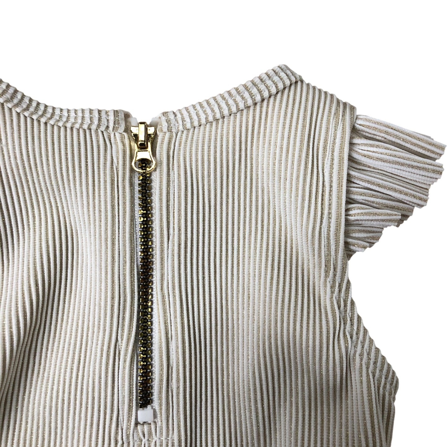 River Island Girls One-Piece Swimsuit Size 12-18 Months Cream Striped Ruffles