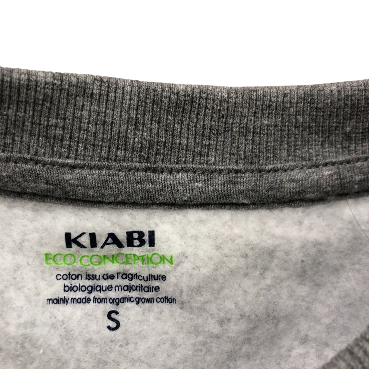 Kiabi Eco Conception Sweatshirt Size S Men's Grey Comfortable Cotton Blend