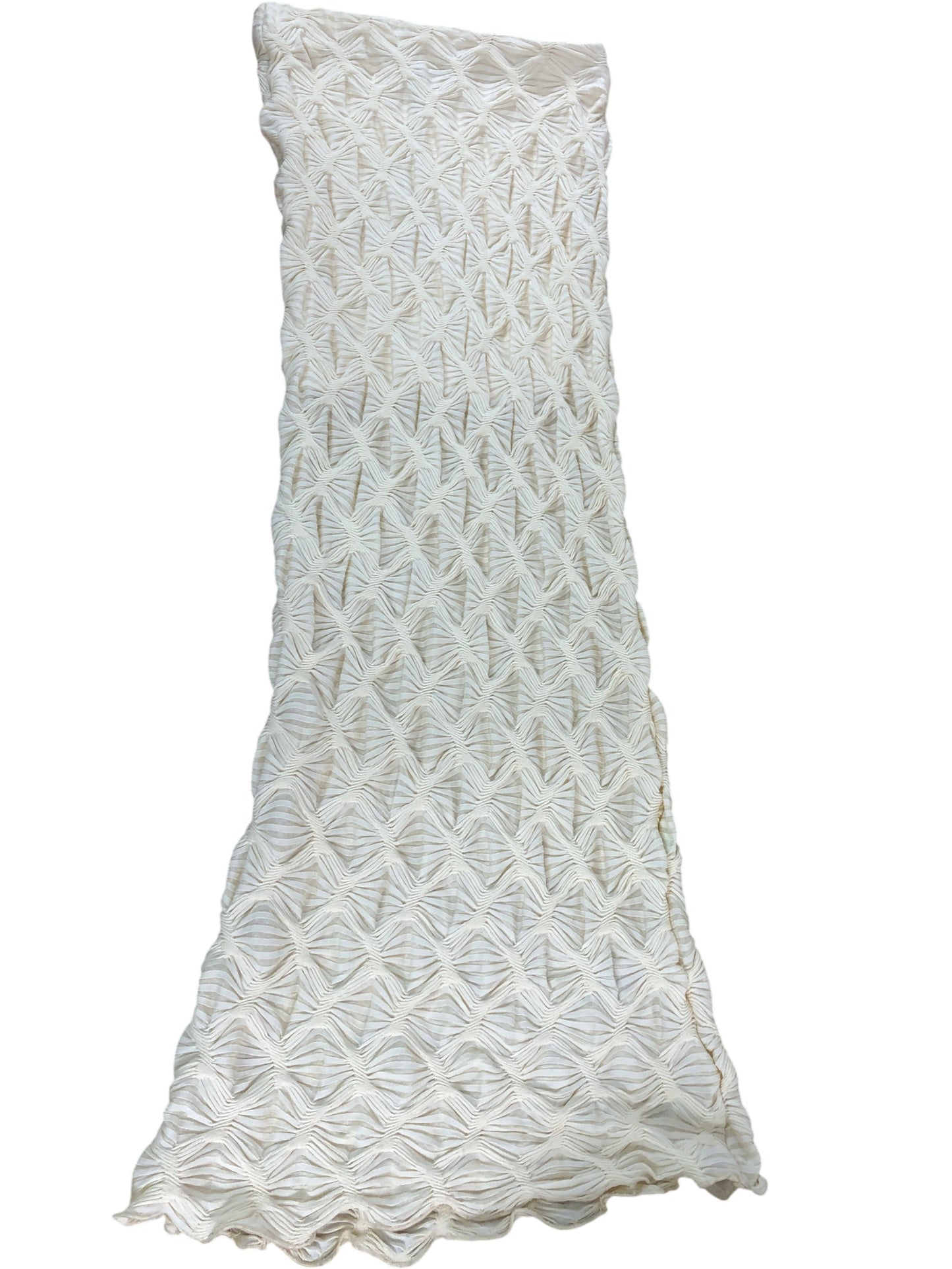 River Island UK4 Women's Cream Textured Midi Skirt Stylish Floral Pattern