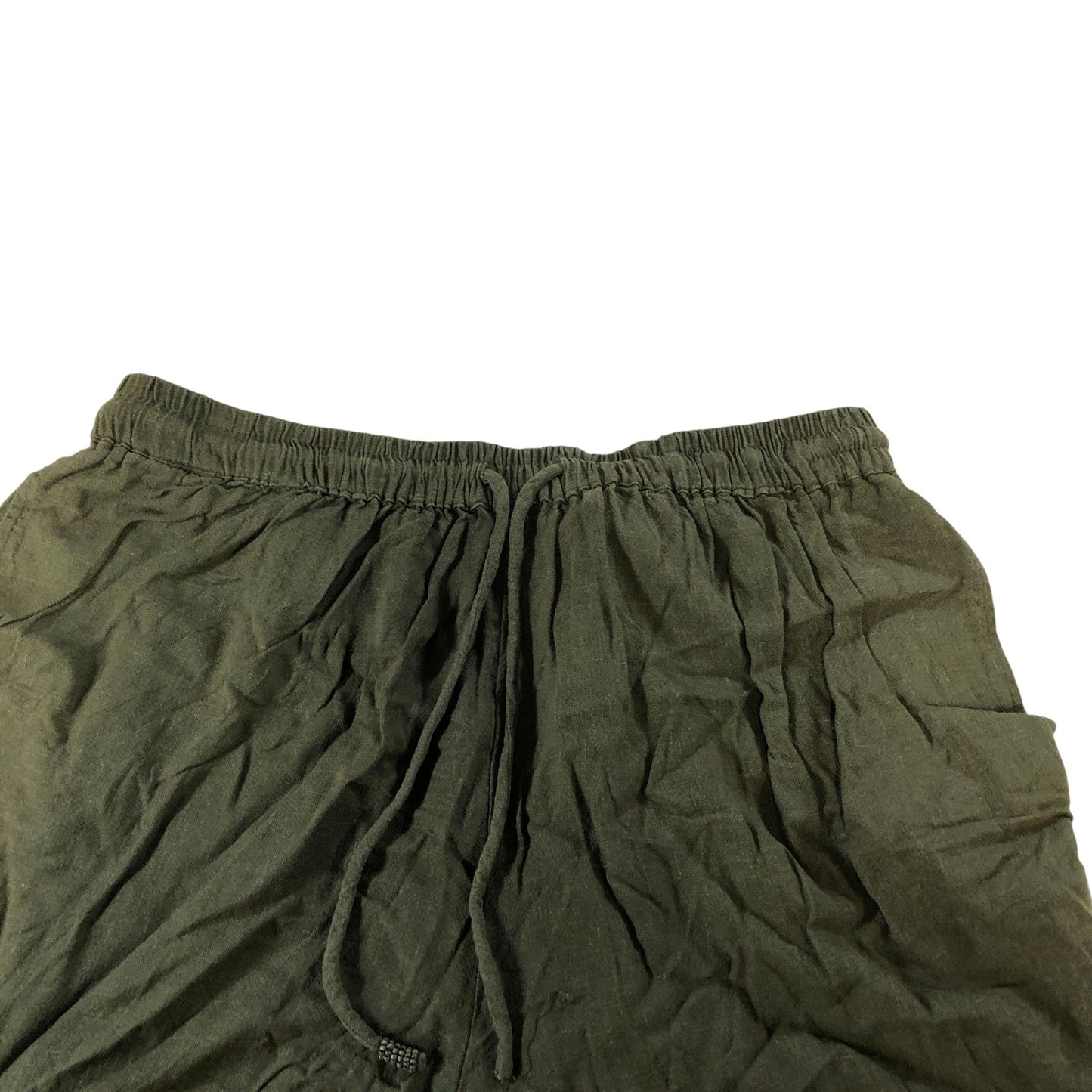 River Island Women's Olive Green Split Hem Shorts Lightweight Medium UK12-14