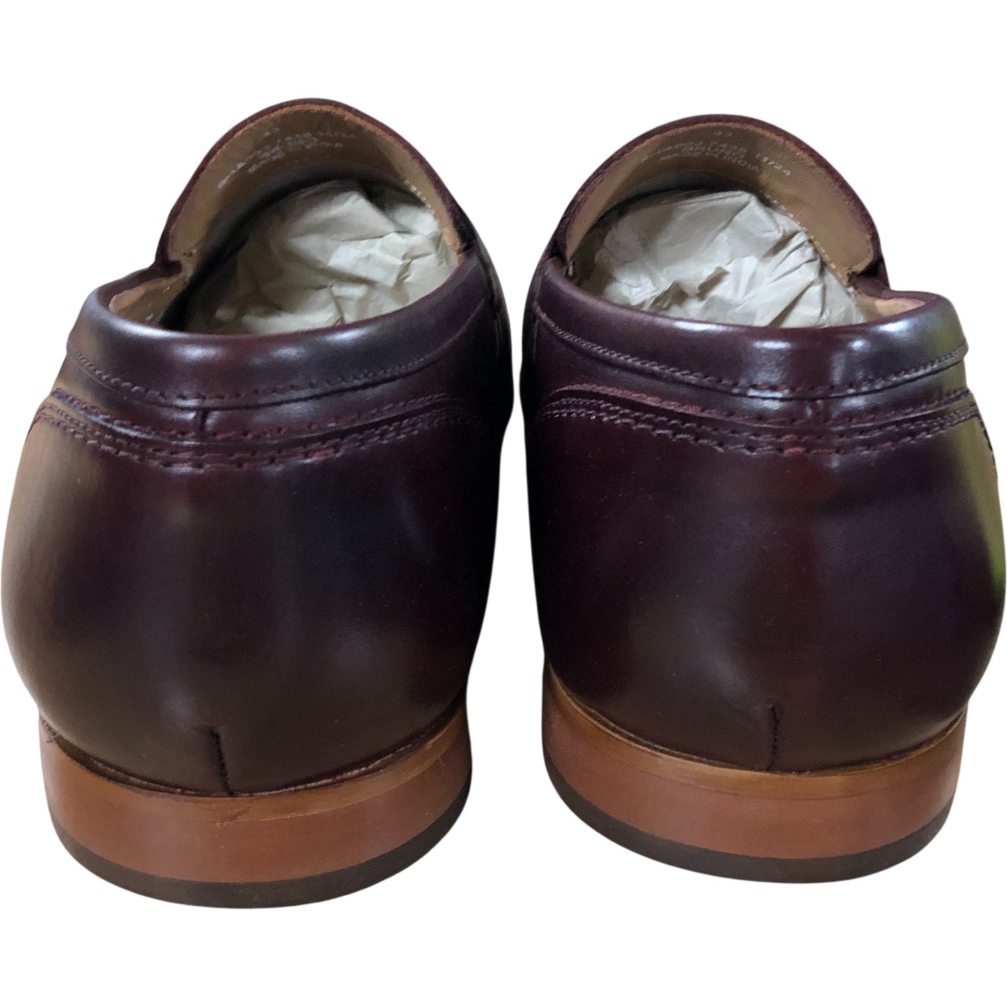 Base London Kennedy Washed Loafers UK9 Men's Dark Burgundy Leather Slip On Shoes