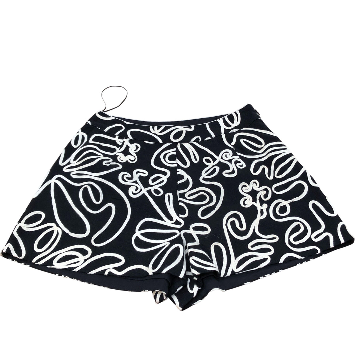 River Island Black White Abstract Print Women's Shorts Size 12