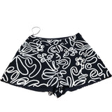 River Island Black White Abstract Print Women's Shorts Size 12