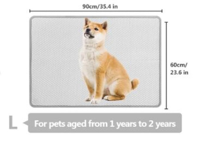 Dog Cooling Mat Large Grey For Pets Aged 1 to 2 Years Outdoor Use