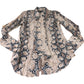 Branded Snake Print Tie Neck Blouse - Size 8