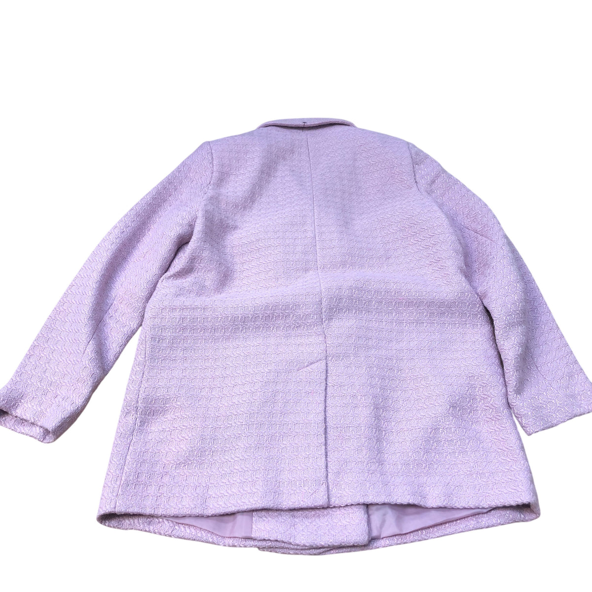 Double Breasted Blazer UK Size 12Women's Textured Peacoat Pink