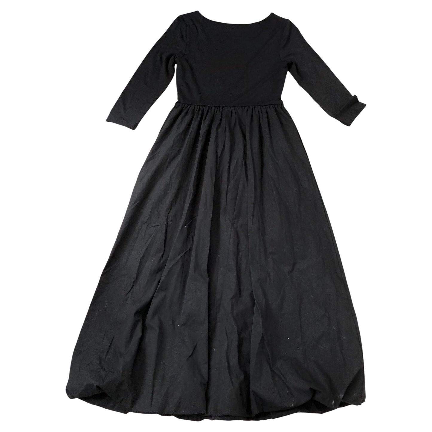 Black Long Sleeve Balloon Hem Maxi Dress Women's Casual Loose Fit 12