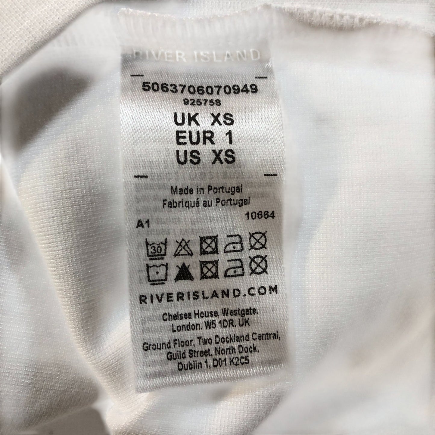 River Island White Sheer Panel Top UK XS Women's 3/4 Sleeve Casual Blouse